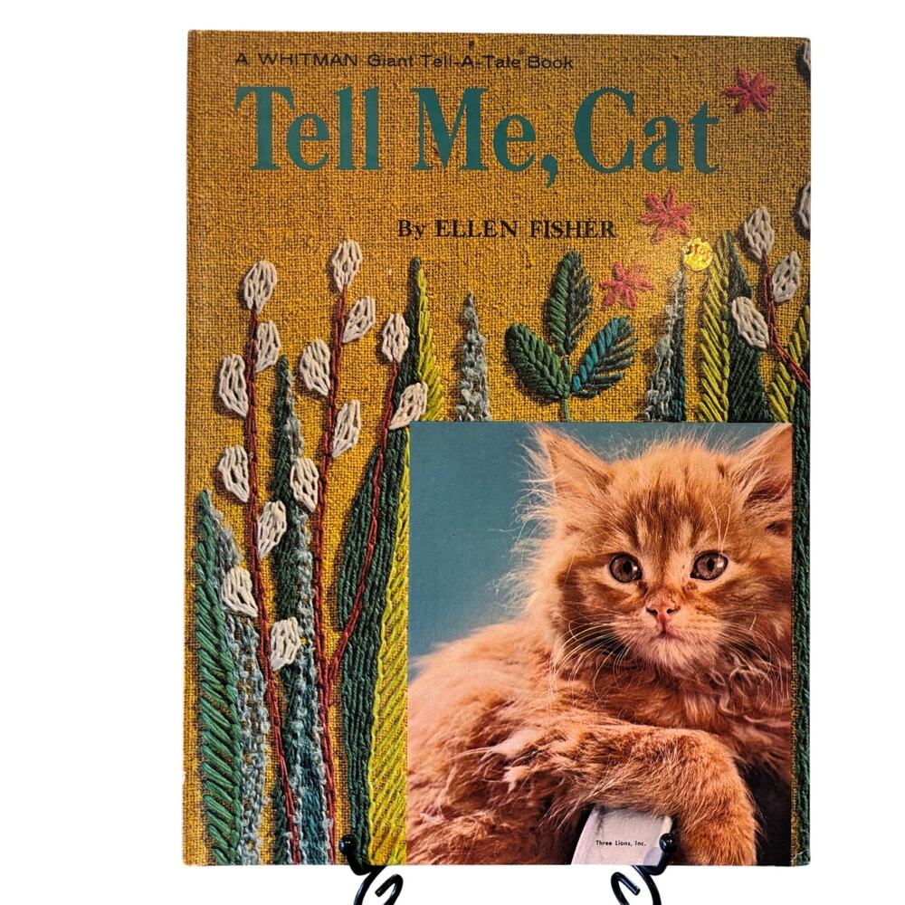 VTG 1st Ed. 1965 Tell Me, Cat Book by E.Fisher, Whitman Giant Tell-A-Tale, HC